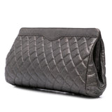 Chanel CC Quilted Metallic Caviar Clutch
