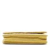 Chanel CC Quilted Metallic Fabric Wallet On Chain