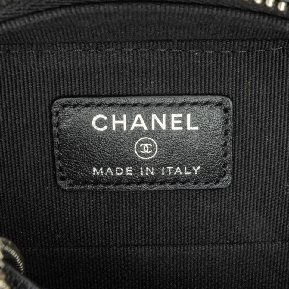 Chanel CC Quilted Patent Clutch With Chain