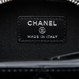 Chanel CC Quilted Patent Diamond Resin Clutch With Chain