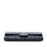 Chanel CC Quilted Patent East West Wallet On Chain