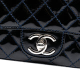 Chanel CC Quilted Patent East West Wallet On Chain