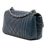 Chanel CC Quilted Perforated Aged Calfskin Flap