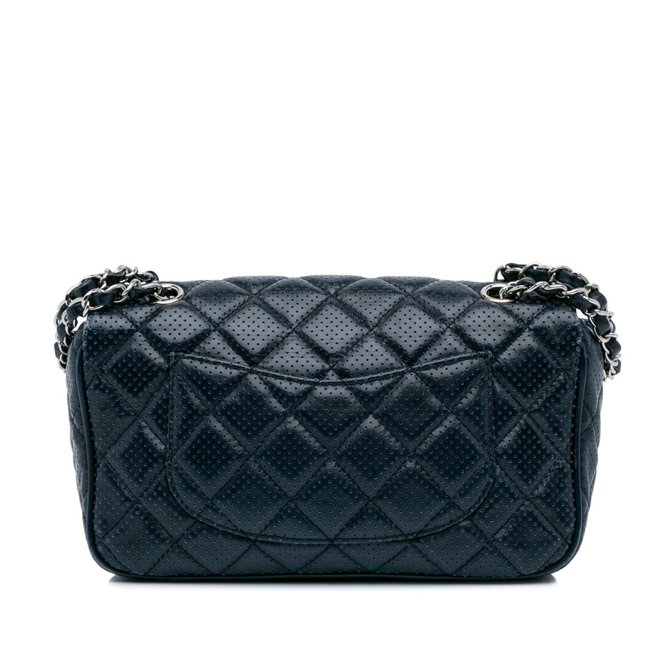 Chanel CC Quilted Perforated Lambskin Single Flap