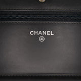 Chanel CC Quilted Shiny Crumpled Calfskin Wallet on Chain