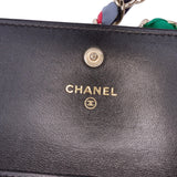 Chanel CC Quilted Shiny Lambskin Ribbon Long Clutch on Chain