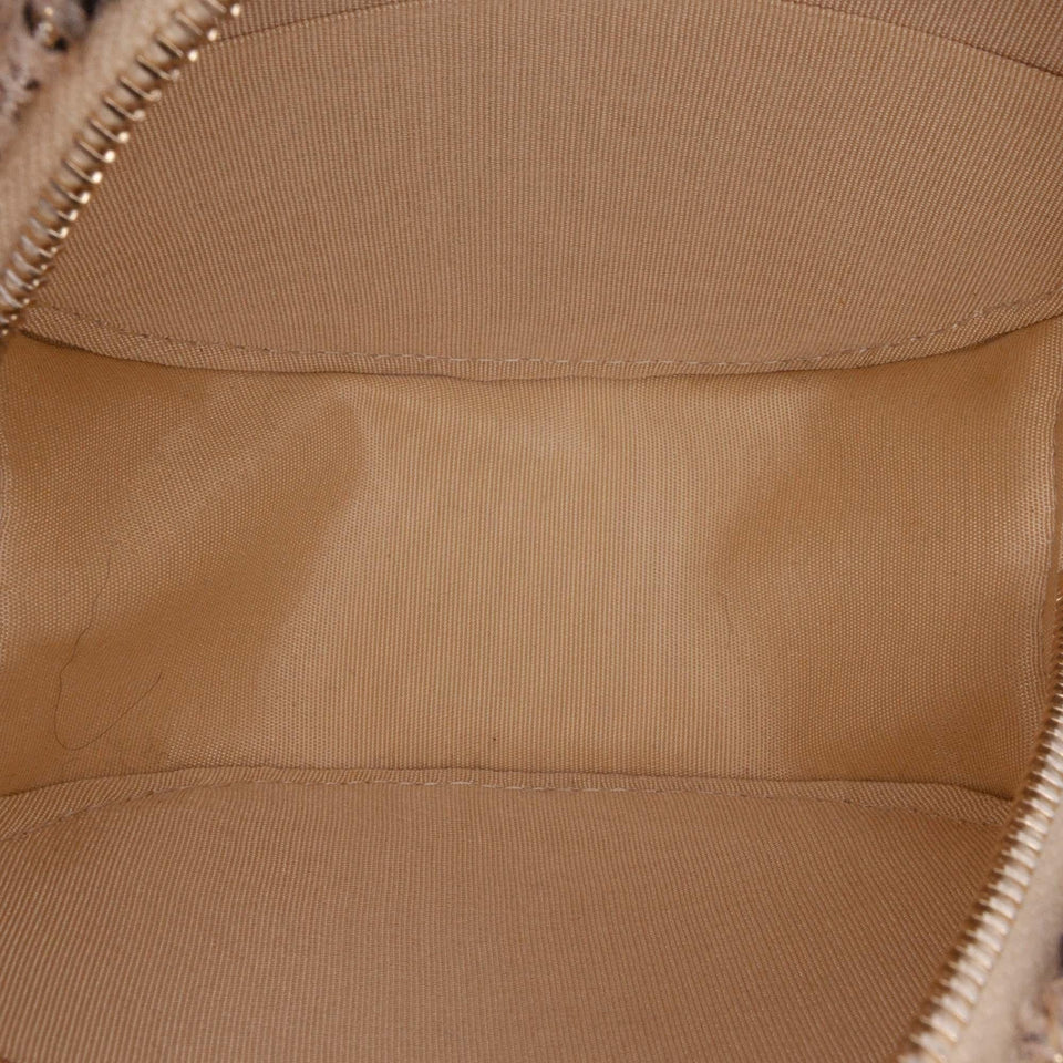 Chanel CC Quilted Tweed and Shearling Round Clutch With Chain