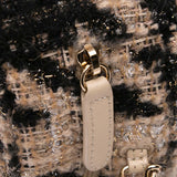 Chanel CC Quilted Tweed and Shearling Round Clutch With Chain