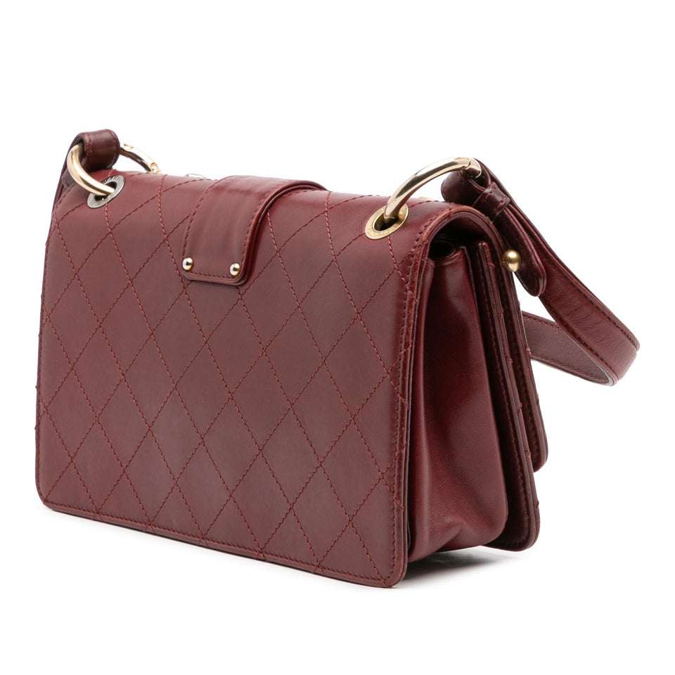 Chanel CC Stitched Calfskin Chain Flap