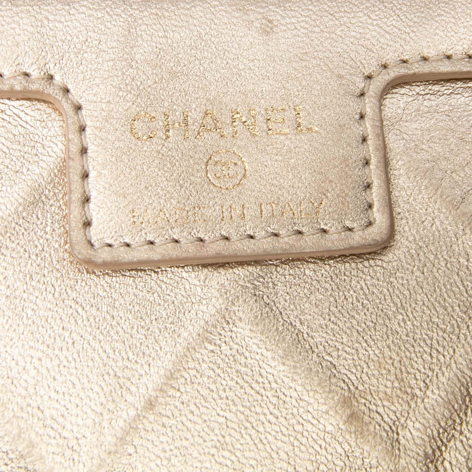 Chanel CC Stitched Lambskin Clutch
