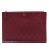 Chanel CC Stitched Lambskin Clutch