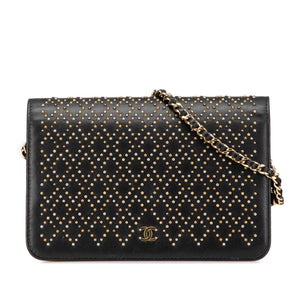 Chanel CC Studded Lambskin Wallet on Chain
