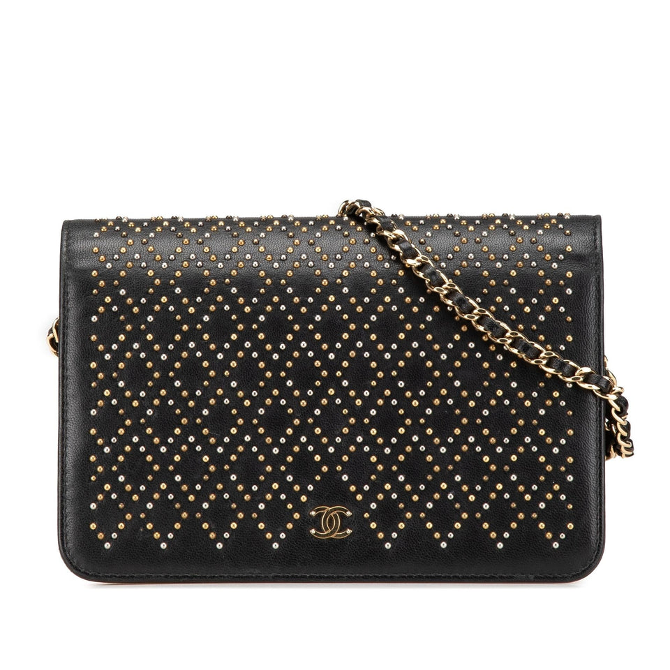 Chanel CC Studded Lambskin Wallet on Chain