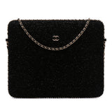 Chanel CC Tweed Chain Around Tablet Holder Crossbody