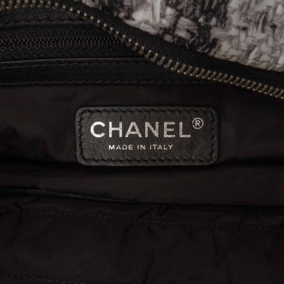 Chanel CC Tweed Print Nylon Single Flap
