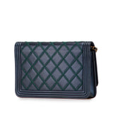 Chanel Calfskin Double Stitch Boy Wallet On Chain