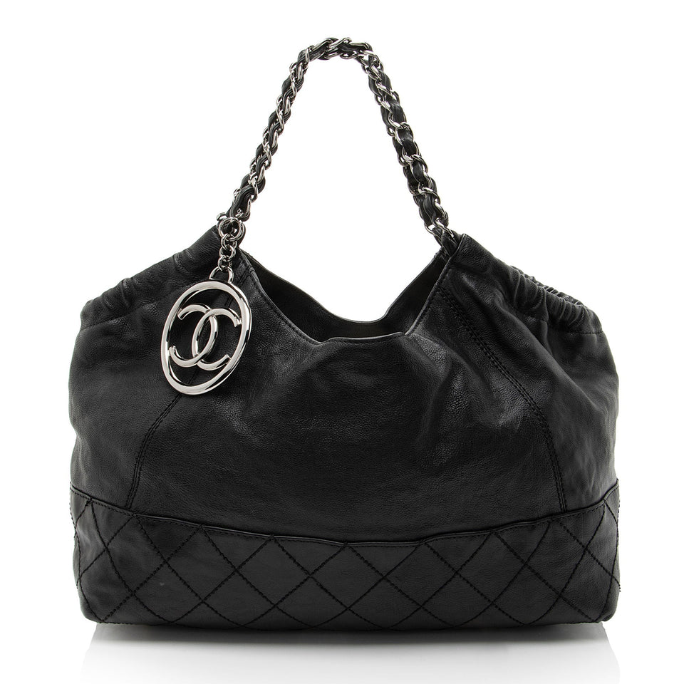 Chanel Calfskin Petit Cocos Cabas Shopper Tote