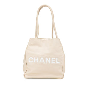 Chanel Camellia Lambskin Logo Tote