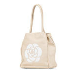 Chanel Camellia Lambskin Logo Tote