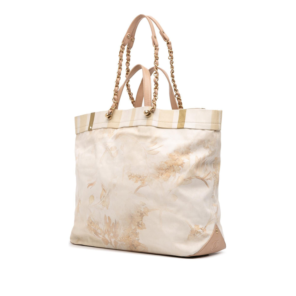 Chanel Canvas Floral Shopping Tote