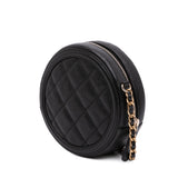 Chanel Caviar CC Filigree Round Clutch with Chain