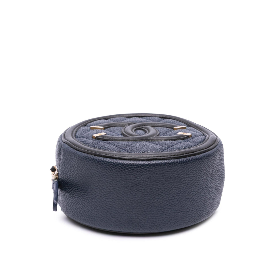 Chanel Caviar CC Filigree Round Crossbody Bag