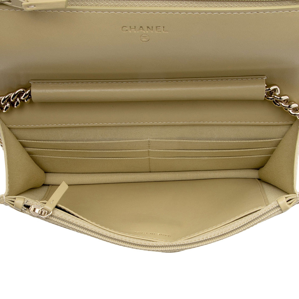 Chanel Caviar Leather Boy Wallet on Chain
