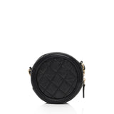 Chanel Caviar Leather CC Filigree Round Clutch with Chain (SHF-lxEJd2)