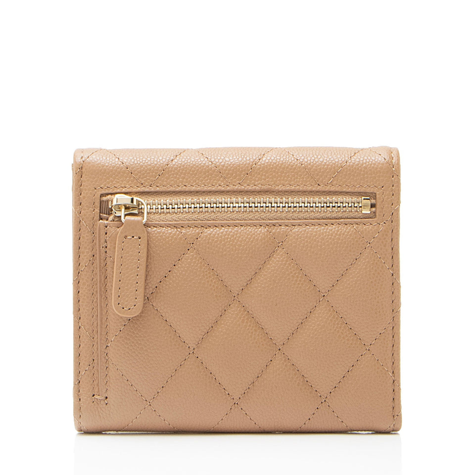 Chanel Caviar Leather CC Flap Compact Wallet