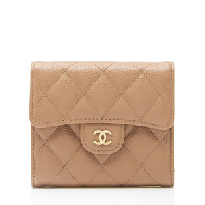 Chanel Caviar Leather CC Flap Compact Wallet