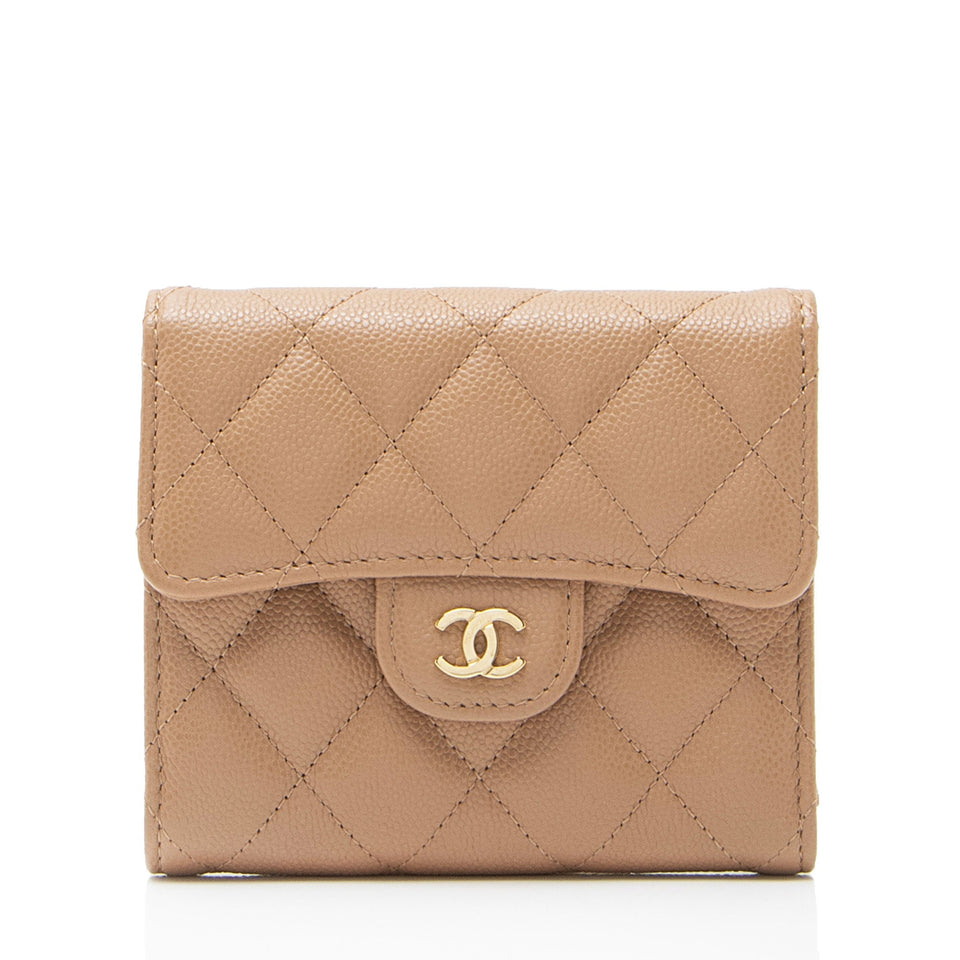 Chanel Caviar Leather CC Flap Compact Wallet
