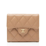 Chanel Caviar Leather CC Flap Compact Wallet