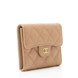 Chanel Caviar Leather CC Flap Compact Wallet