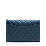 Chanel Caviar Leather Chain Flap Clutch