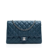 Chanel Caviar Leather Chain Flap Clutch