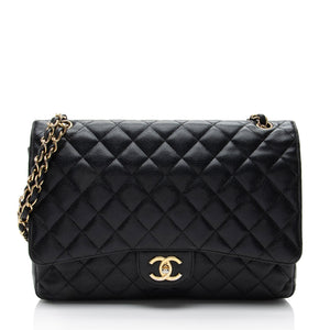 Chanel Caviar Leather Classic Maxi Double Flap Bag