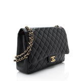Chanel Caviar Leather Classic Maxi Double Flap Bag