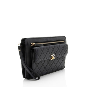 Chanel Caviar Leather Classic Trendy Pouch