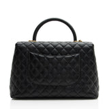 Chanel Caviar Leather Coco Top Handle Medium Flap Bag
