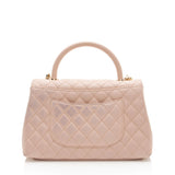 Chanel Caviar Leather Coco Top Handle Small Flap Bag