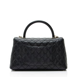 Chanel Caviar Leather Coco Top Handle Small Flap Bag