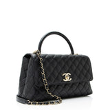 Chanel Caviar Leather Coco Top Handle Small Flap Bag