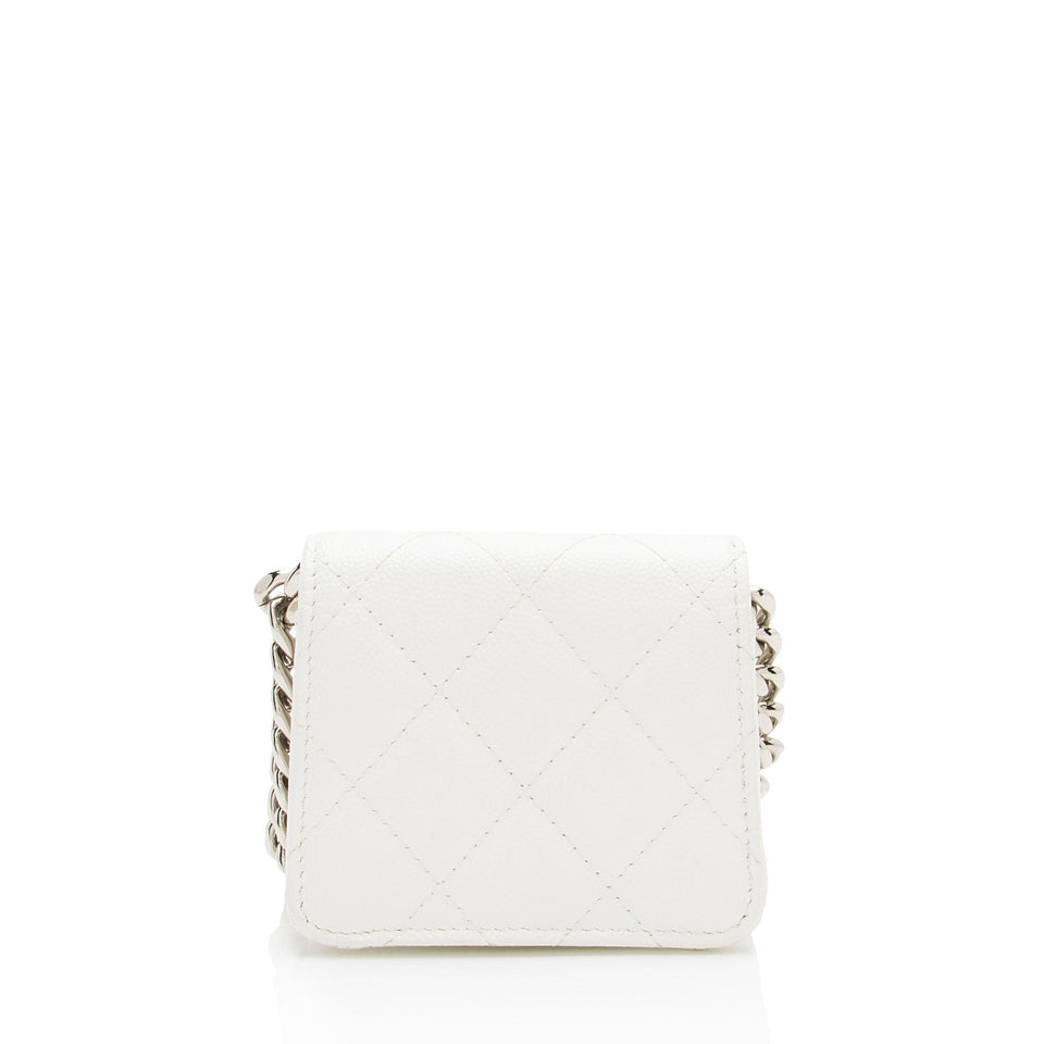 Chanel Caviar Leather Enamel Coco Clutch on Chain