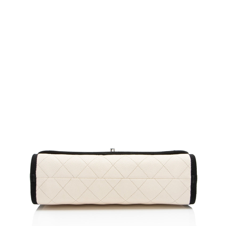 Chanel Caviar Leather Grosgrain CC Top Handle