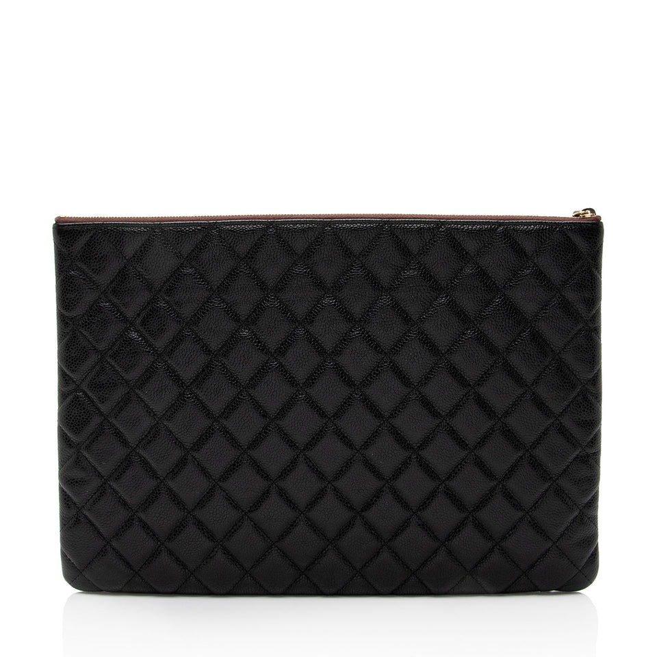 Chanel Caviar Leather Large O-Case
