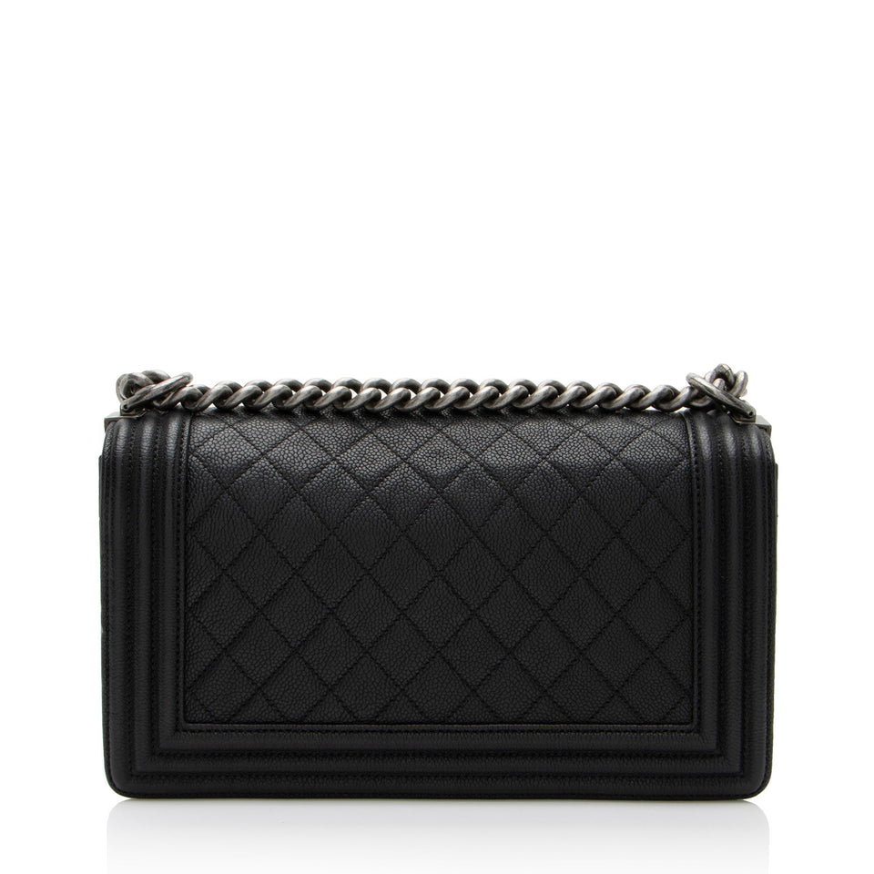 Chanel Caviar Leather Old Medium Boy Bag