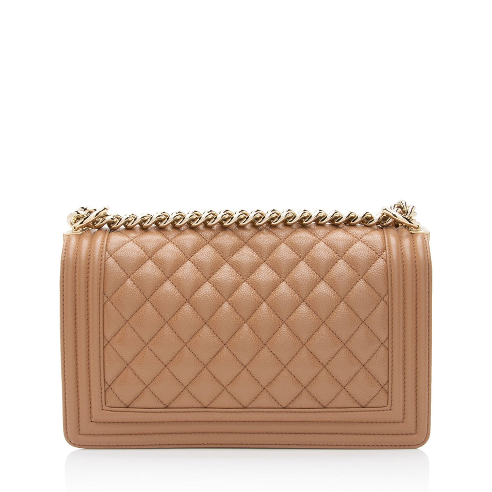 Chanel Caviar Leather Old Medium Boy Bag