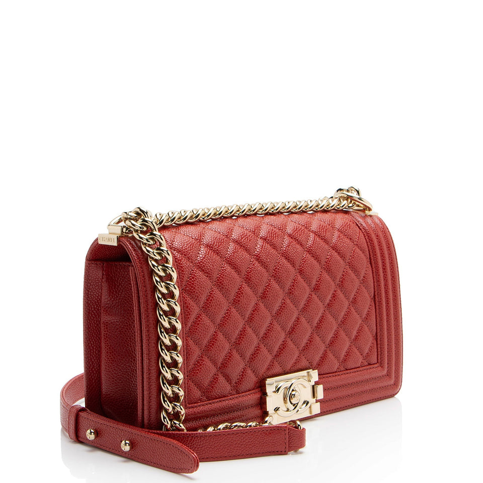 Chanel Caviar Leather Old Medium Boy Bag