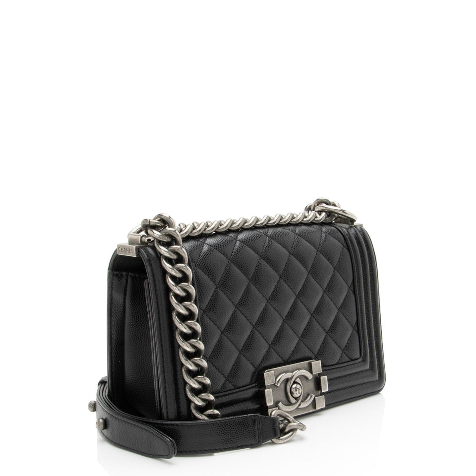 Chanel Caviar Leather Small Boy Bag