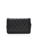 Chanel Caviar Leather So Black Boy Wallet on Chain